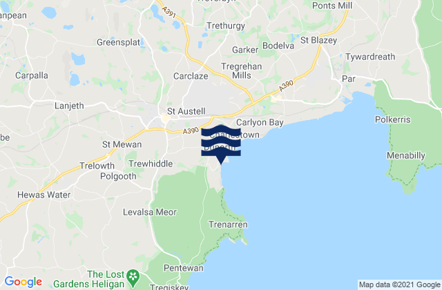 Mappa delle maree di Porthpean Beach, United Kingdom