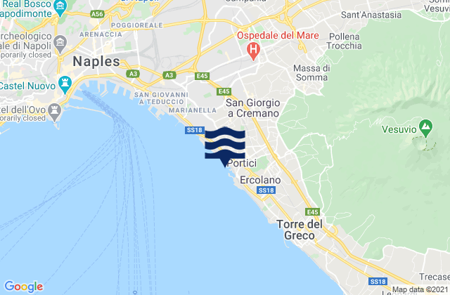 Mappa delle maree di Portici, Italy