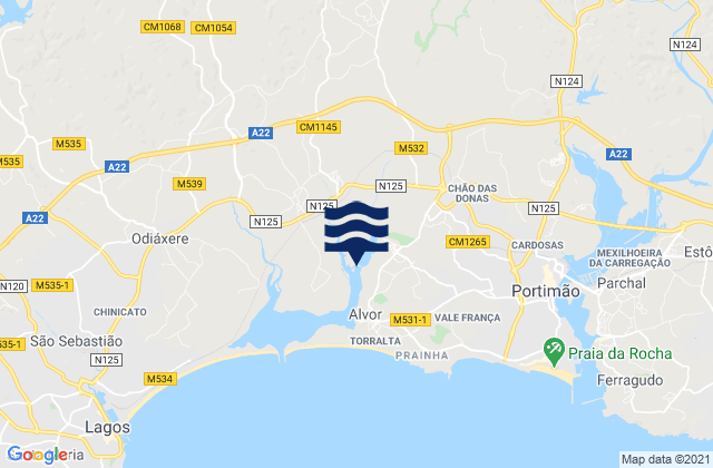 Mappa delle maree di Portimão, Portugal