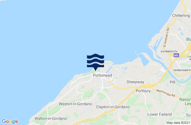 Mappa delle maree di Portishead, United Kingdom