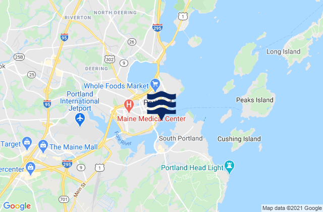 Mappa delle maree di Portland, United States