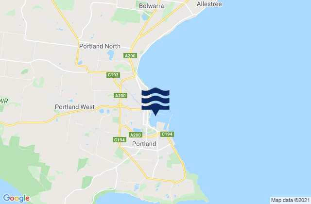 Mappa delle maree di Portland, Australia