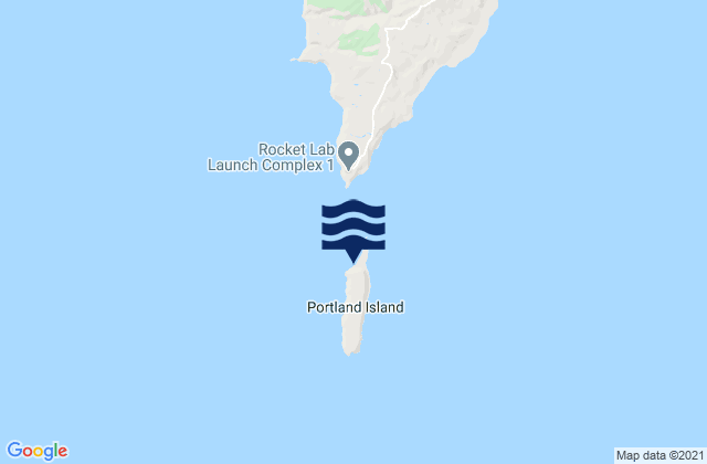 Mappa delle maree di Portland Island, New Zealand