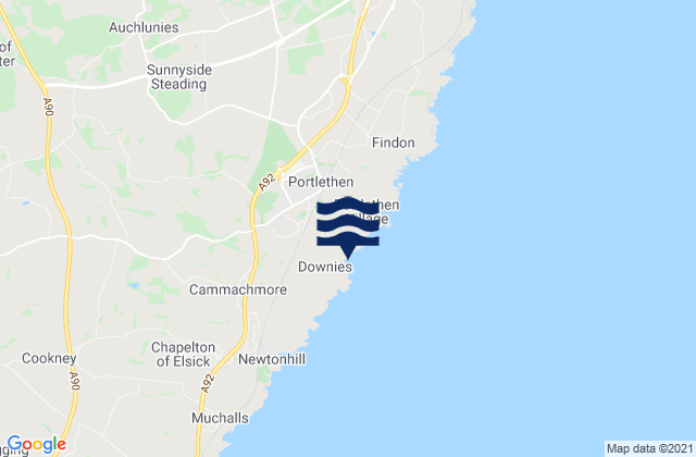 Mappa delle maree di Portlethen, United Kingdom