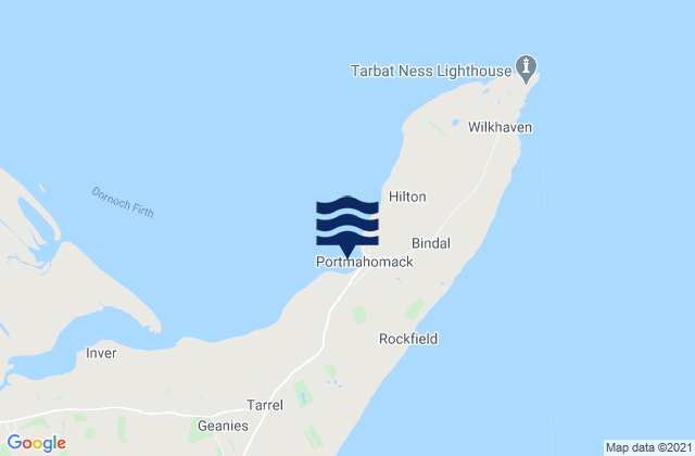 Mappa delle maree di Portmahomack Beach, United Kingdom