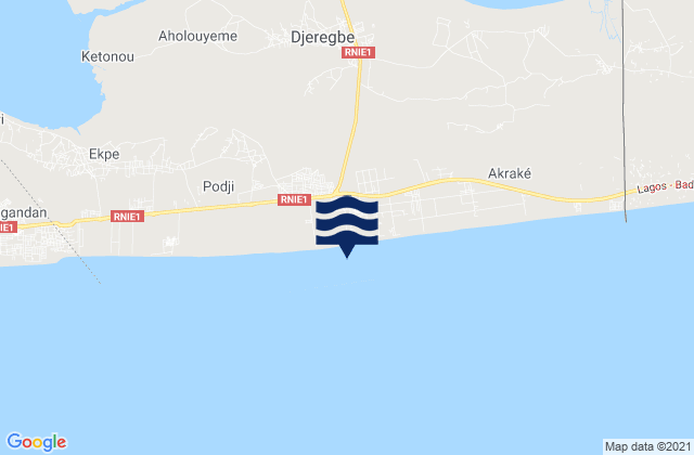 Mappa delle maree di Porto-Novo, Benin