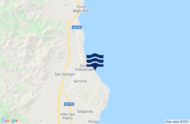 Mappa delle maree di Porto Foxi, Italy