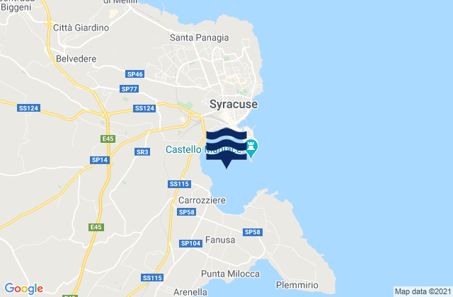 Mappa delle maree di Porto Grande, Italy