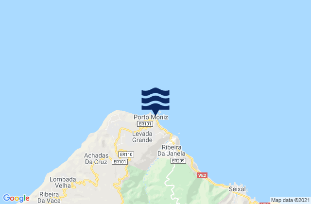 Mappa delle maree di Porto Moniz Madeira Island, Portugal