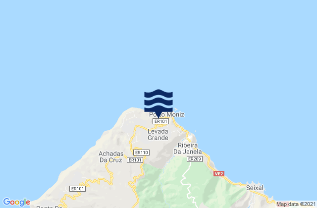 Mappa delle maree di Porto Moniz, Portugal
