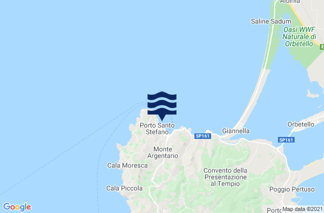 Mappa delle maree di Porto Santo Stefano, Italy