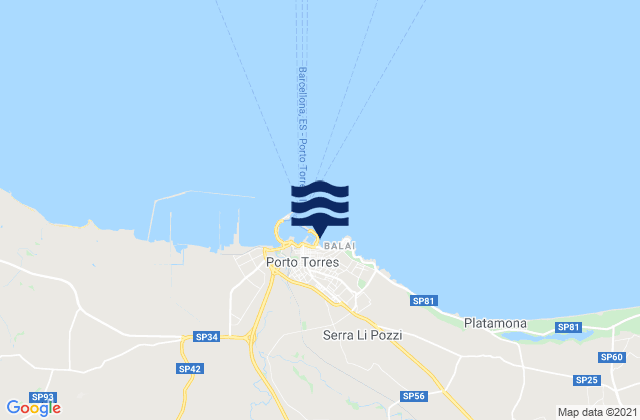 Mappa delle maree di Porto Torres, Italy