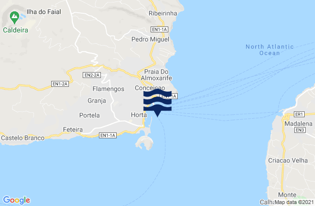 Mappa delle maree di Porto da Horta Ilha do Faial, Portugal