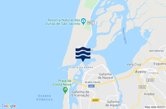 Mappa delle maree di Porto de Aveiro, Portugal