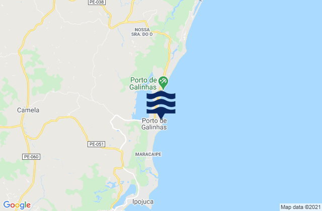 Mappa delle maree di Porto de Galinhas, Brazil
