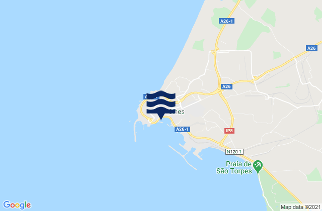 Mappa delle maree di Porto de Sines, Portugal