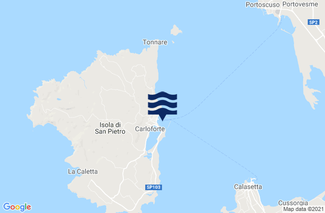 Mappa delle maree di Porto di Carloforte, Italy