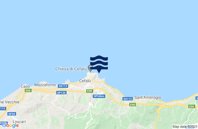 Mappa delle maree di Porto di Cefalù, Italy