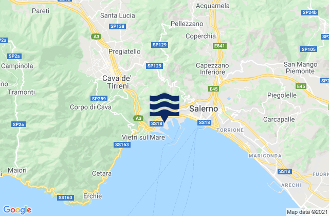 Mappa delle maree di Porto di Salerno, Italy