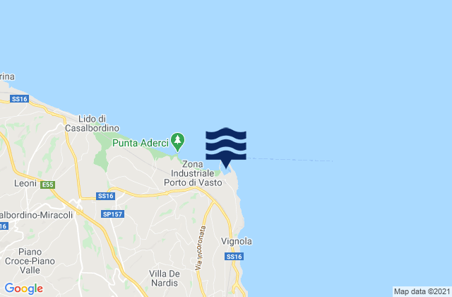 Mappa delle maree di Porto di Vasto, Italy