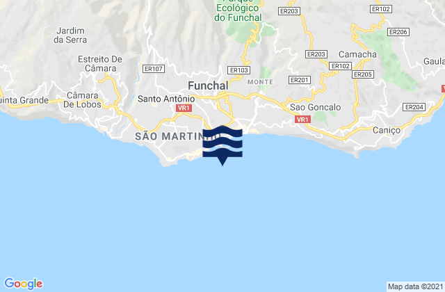 Mappa delle maree di Porto do Funchal Madeira Island, Portugal