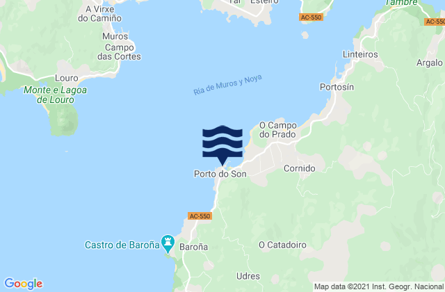 Mappa delle maree di Porto do Son, Spain