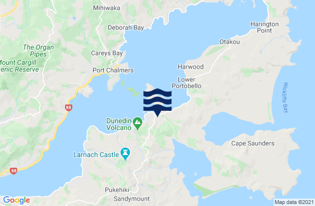 Mappa delle maree di Portobello, New Zealand