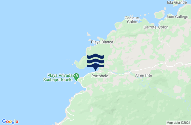Mappa delle maree di Portobelo, Panama