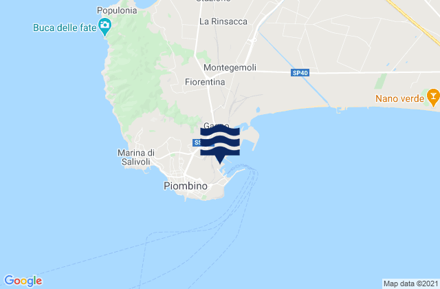 Mappa delle maree di Portovecchio di Piombino, Italy