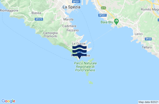 Mappa delle maree di Portovenere, Italy