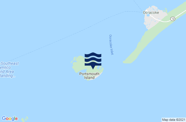 Mappa delle maree di Portsmouth Island, United States