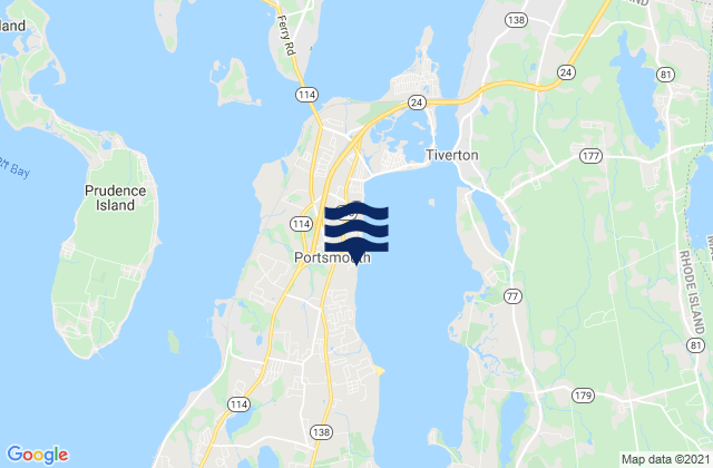 Mappa delle maree di Portsmouth, United States