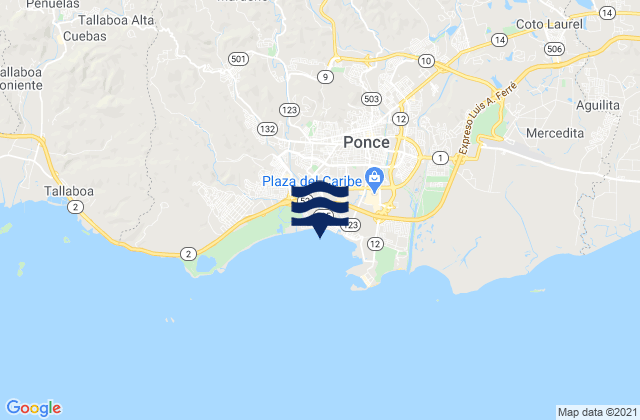 Mappa delle maree di Portugués Barrio, Puerto Rico