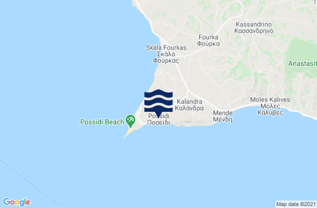 Mappa delle maree di Poseidi, Greece