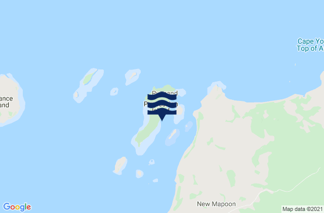Mappa delle maree di Possession Island, Australia