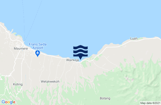 Mappa delle maree di Potet, Indonesia