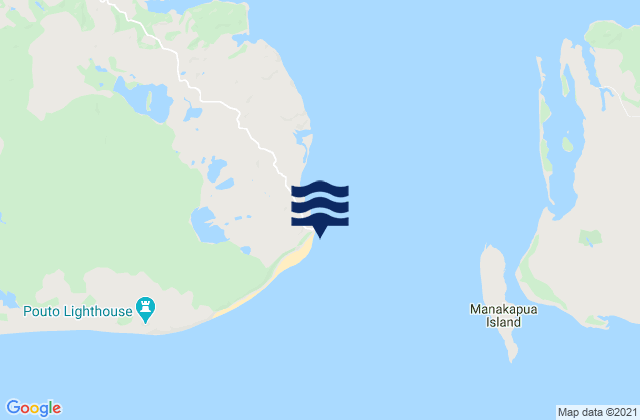 Mappa delle maree di Pouto Point, New Zealand