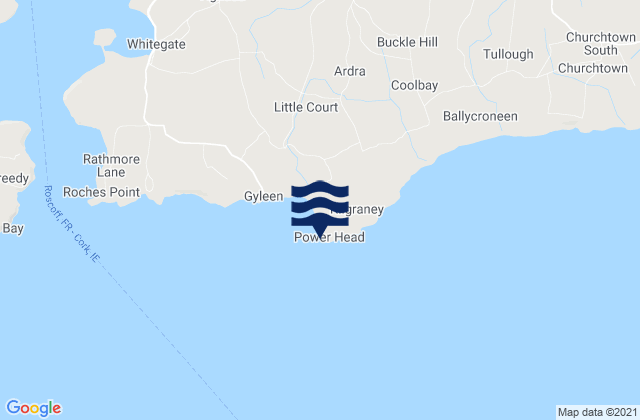 Mappa delle maree di Power Head, Ireland