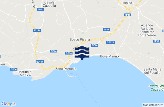 Mappa delle maree di Pozzallo, Italy