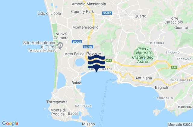 Mappa delle maree di Pozzuoli, Italy