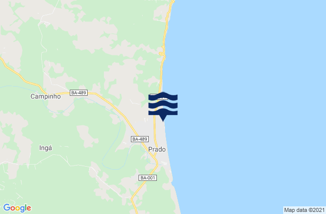 Mappa delle maree di Prado, Brazil