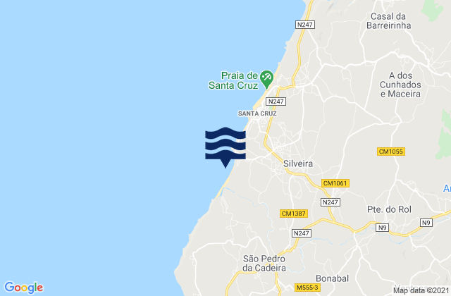 Mappa delle maree di Praia Azul, Portugal