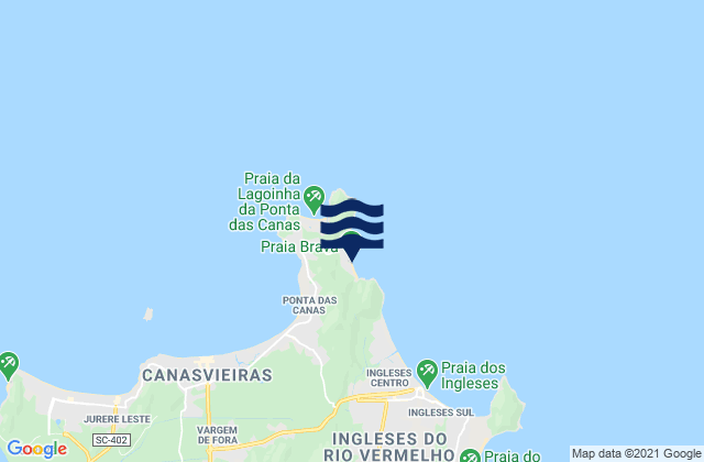 Mappa delle maree di Praia Brava, Brazil