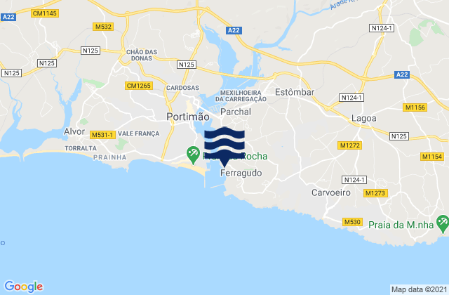 Mappa delle maree di Praia Grande, Portugal