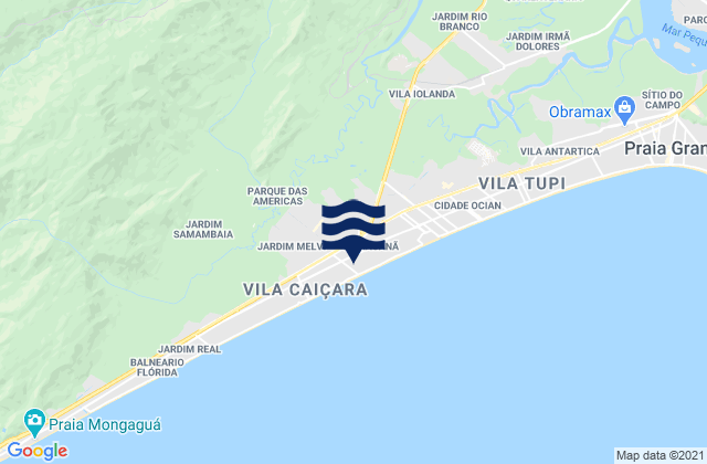 Mappa delle maree di Praia Grande, Brazil