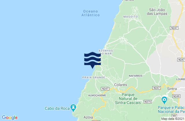 Mappa delle maree di Praia Pequena, Portugal