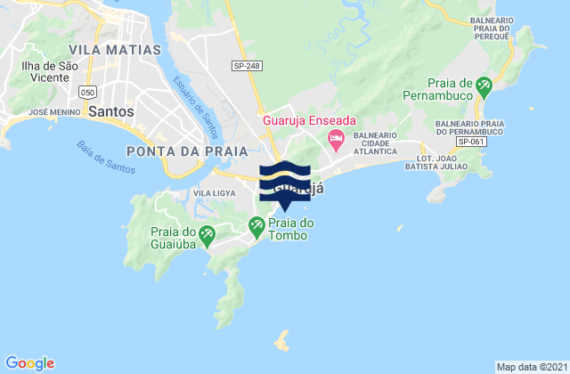 Mappa delle maree di Praia Pitangueiras, Brazil