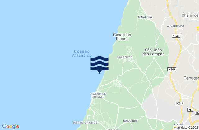 Mappa delle maree di Praia da Aguda, Portugal