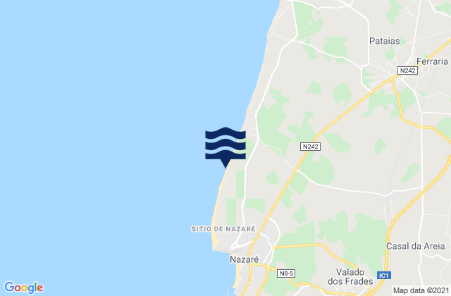 Mappa delle maree di Praia da Areeira, Portugal