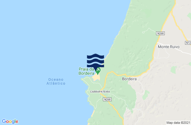 Mappa delle maree di Praia da Bordeira, Portugal